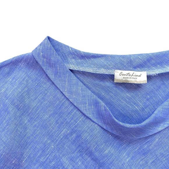 Cento Lino Italian around Neck Linen Top - M - Picture 2 of 4